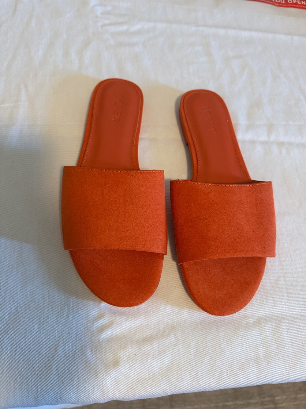 J. Crew orange suede flats